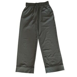 Ganni‎ Olive Polyester Blend Elastic Draw String Waist Wide Leg Pants SZ 40